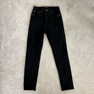 Aritzia Denim Forum Yoko High-rise Slim Black Jeans (Short)‎